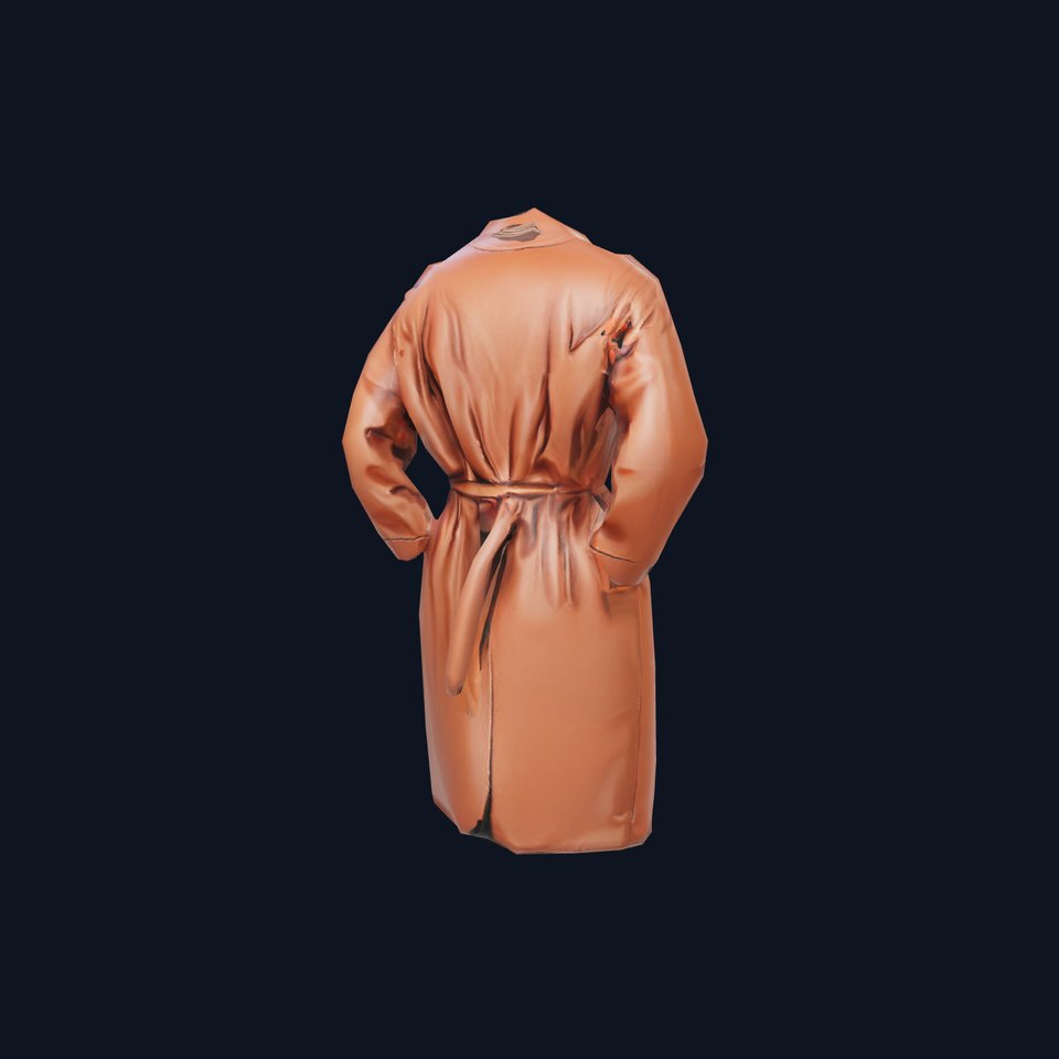 Brown Leather Trench Coat model pack